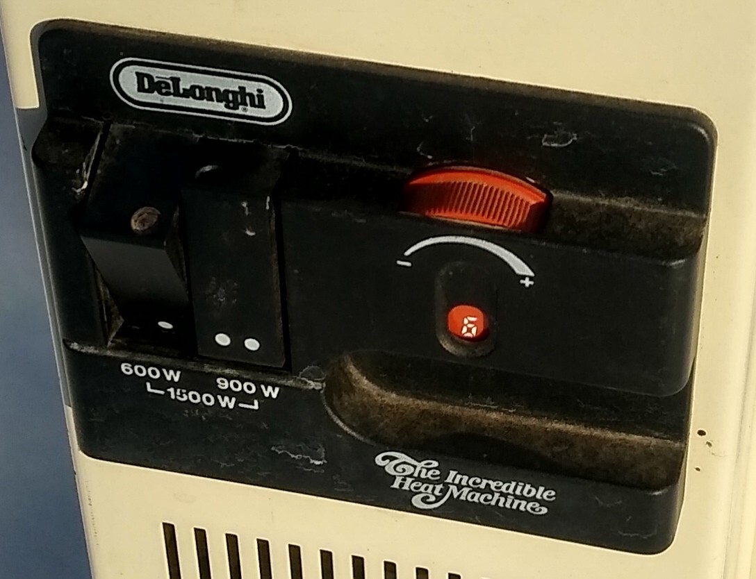 A recalled Delonghi heater control panel, showing 