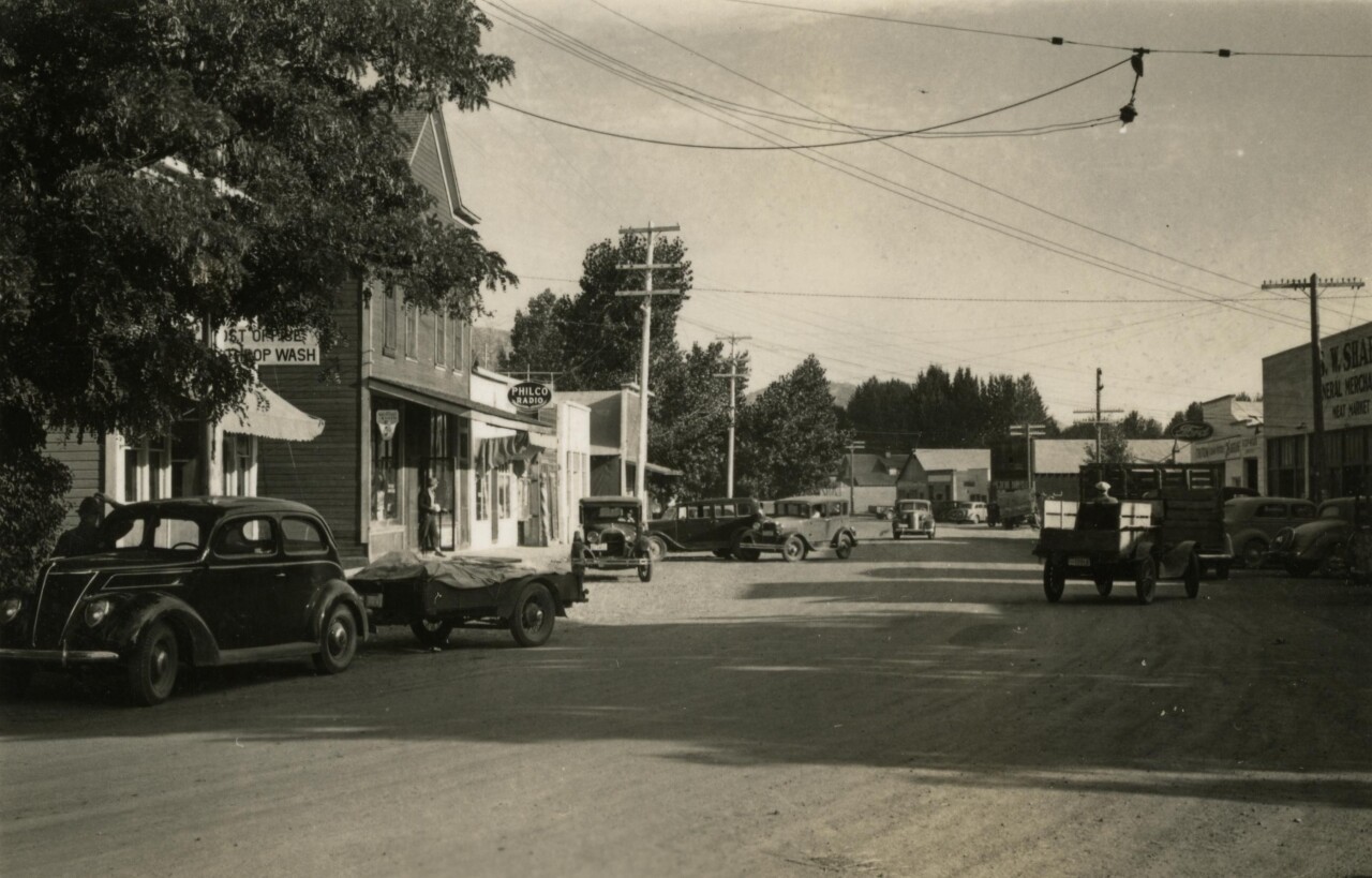 A street in Winthrop, WA, circa 1940